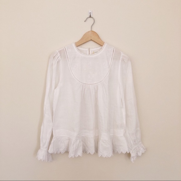 DÔEN Long Sleeve Lace Blouse Size Small - Picture 3 of 5